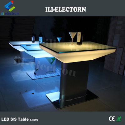 furnitur bar LED berwarna-warni lampu meja bercahaya meja kopi