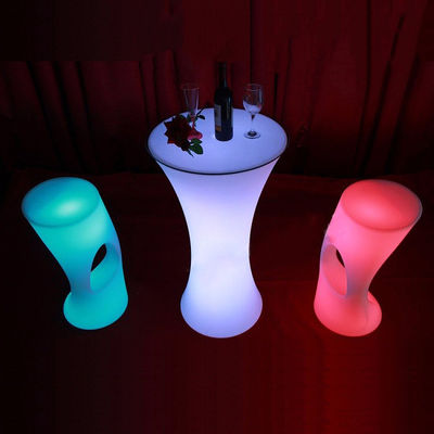 IP 65 PE plastik Taman RGB dipimpin bercahaya meja bar koktail untuk pesta dan acara