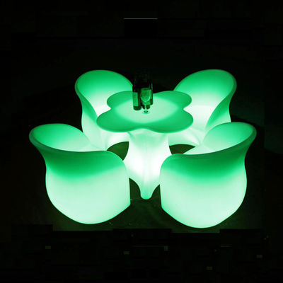 Bunga berbentuk LED Glow Furniture Meja Kopi Untuk Komersial