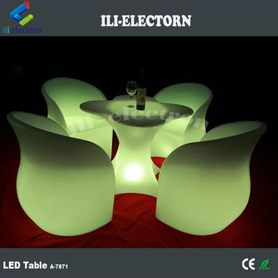 Bunga berbentuk LED Glow Furniture Meja Kopi Untuk Komersial