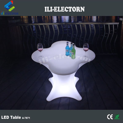 Bunga berbentuk LED Glow Furniture Meja Kopi Untuk Komersial