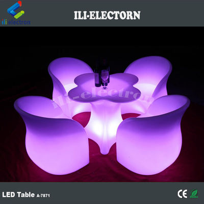 Meja berbentuk bunga yang diterangi led bar furnitur