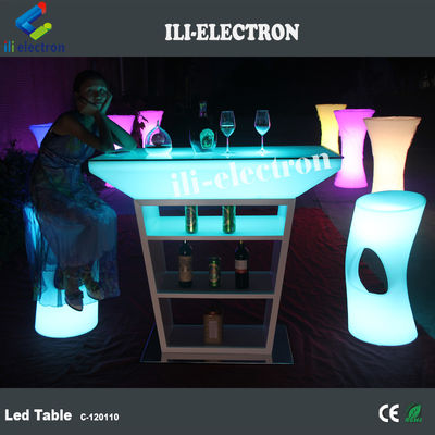 Furnitur Plastik LED yang bersinar, Meja Bar yang bersinar Untuk Lounge Acara