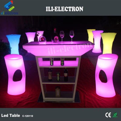 Furnitur Plastik LED yang bersinar, Meja Bar yang bersinar Untuk Lounge Acara