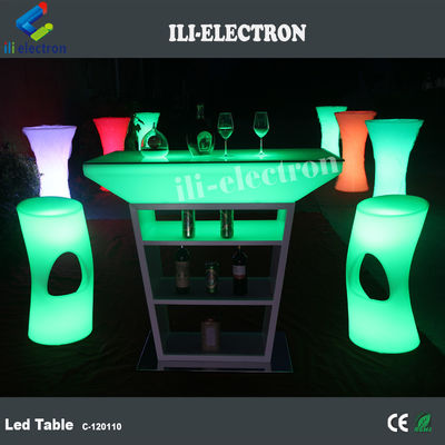 Furnitur Plastik LED yang bersinar, Meja Bar yang bersinar Untuk Lounge Acara