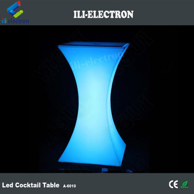 Meja kopi kaca furnitur LED di luar ruangan