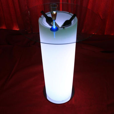 Meja es ember led kaca plastik pesta glazing finishing atas