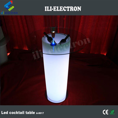 Meja es ember led kaca plastik pesta glazing finishing atas