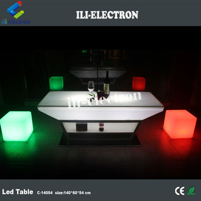 Meja bar/meja makan/meja ruang tamu bercahaya dengan LED dari plastik PE