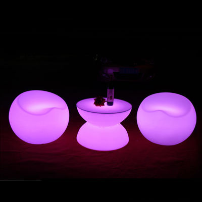 Meja dan kursi LED dengan remote control RGB dari plastik PE