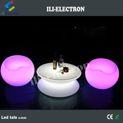 Meja dan kursi LED dengan remote control RGB dari plastik PE