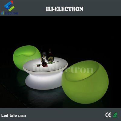 Meja dan kursi LED dengan remote control RGB dari plastik PE
