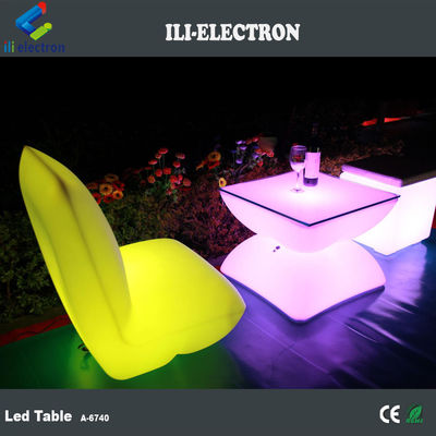 Meja bar LED persegi yang dapat diisi ulang dengan remote control/meja luar yang romantis