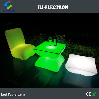 Meja bar LED persegi yang dapat diisi ulang dengan remote control/meja luar yang romantis