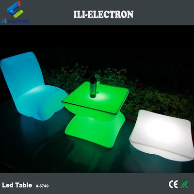 Meja bar LED persegi yang dapat diisi ulang dengan remote control/meja luar yang romantis