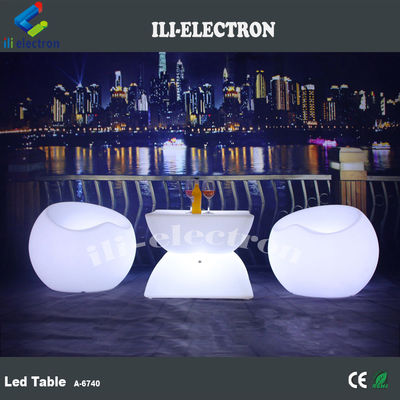 Meja bar LED persegi yang dapat diisi ulang dengan remote control/meja luar yang romantis