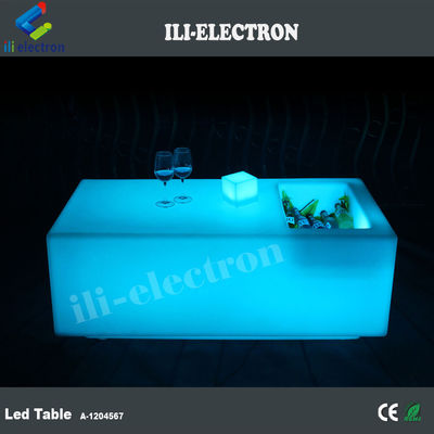 Meja bar led plastik PE nirkabel unik dengan ember es / tangki pendingin