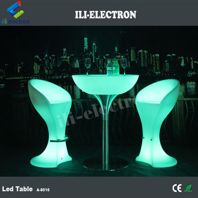 Meja bar LED plastik PE bulat yang dapat diisi ulang/meja kopi LED/meja tidur malam