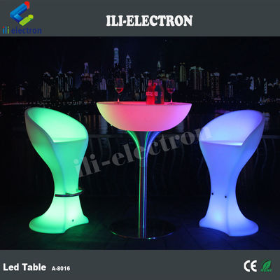 Meja bar LED plastik PE bulat yang dapat diisi ulang/meja kopi LED/meja tidur malam