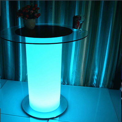 Meja kaca atas yang diterangi led bar meja