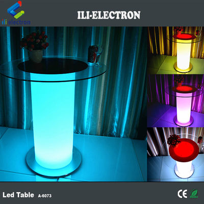 Meja kaca atas yang diterangi led bar meja