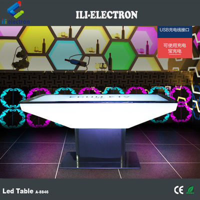 Komersial Square Glowing Bar Table RGB Remote Control Dengan Sertifikasi CE