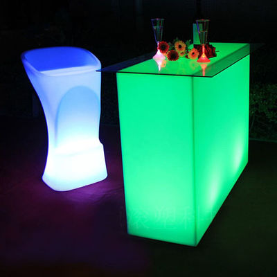 Commercial Luminous LED Bar Counter, Bentuk persegi panjang LED Glow Table Waterproof