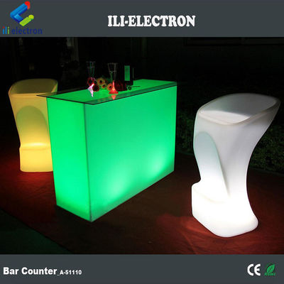 Commercial Luminous LED Bar Counter, Bentuk persegi panjang LED Glow Table Waterproof