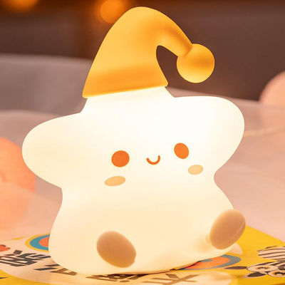 Hadiah kreatif bintang silikon pat lampu kamar tidur bedside dipimpin kecil malam lampu lucu ulang tahun anak-anak hadiah
