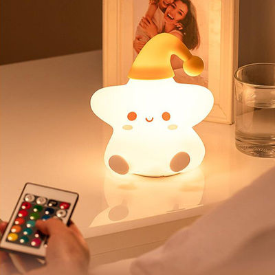 Hadiah kreatif bintang silikon pat lampu kamar tidur bedside dipimpin kecil malam lampu lucu ulang tahun anak-anak hadiah