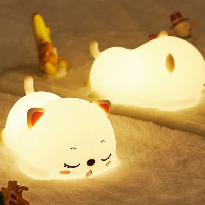 Lampu tidur silikon lucu Lampu malam kucing silikon untuk anak-anak