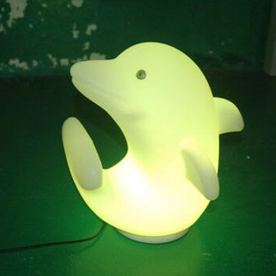 plastik Dolphin Lampu LED 3500K Putih Panas dengan baterai lithium isi ulang