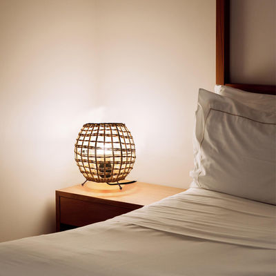 kecil Lampu meja bola rattan kreatif Rattan seni rattan tenunan kamar tidur lampu meja dekoratif