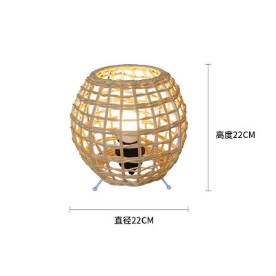 kecil Lampu meja bola rattan kreatif Rattan seni rattan tenunan kamar tidur lampu meja dekoratif