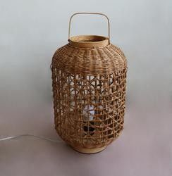 Retro Hemp Rope Rattan Woven Lamp Shade Untuk Kamar Tidur Kamar Tidur