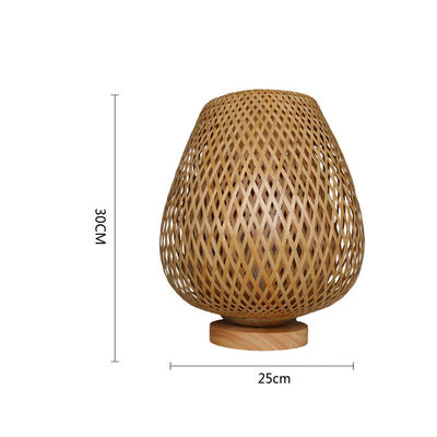 Lampu Meja Samping Tempat Tidur Bambu 2700K Lembut Putih Panas Untuk Dekorasi Rumah