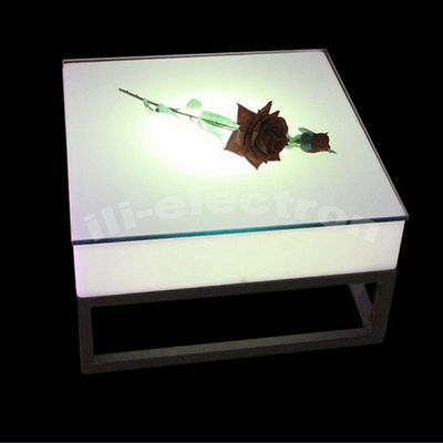 Airproof LED Outdoor Light Cocktail Table Rechargeable Square Shape Dengan Stand Logam