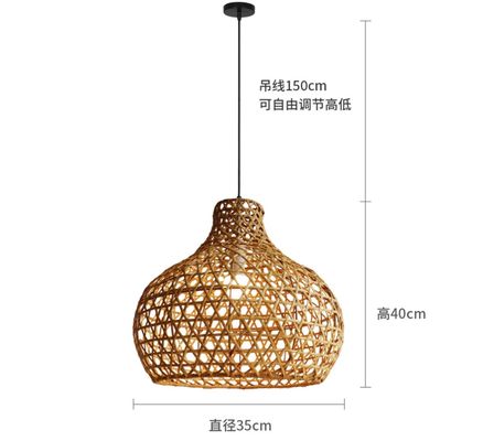 Wabi-Sabi Rattan Chandelier Art Lamps Hand Woven Rattan Latern Untuk Taman