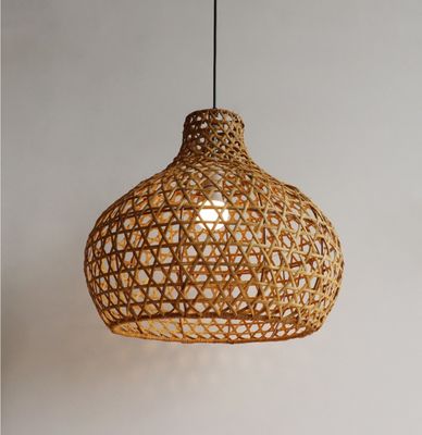 Wabi-Sabi Rattan Chandelier Art Lamps Hand Woven Rattan Latern Untuk Taman