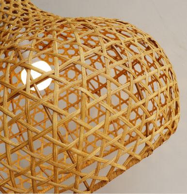 Wabi-Sabi Rattan Chandelier Art Lamps Hand Woven Rattan Latern Untuk Taman