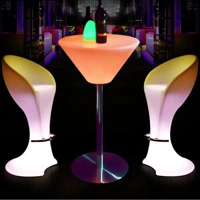 Adaptor Manual Remote Control PE Plastik Cahaya LED Cocktail Meja untuk Klub Malam