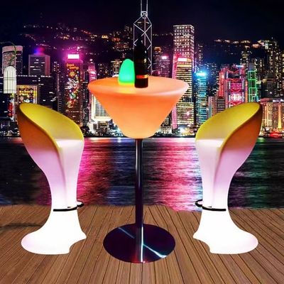 Adaptor Manual Remote Control PE Plastik Cahaya LED Cocktail Meja untuk Klub Malam