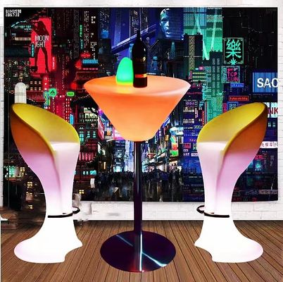 Adaptor Manual Remote Control PE Plastik Cahaya LED Cocktail Meja untuk Klub Malam