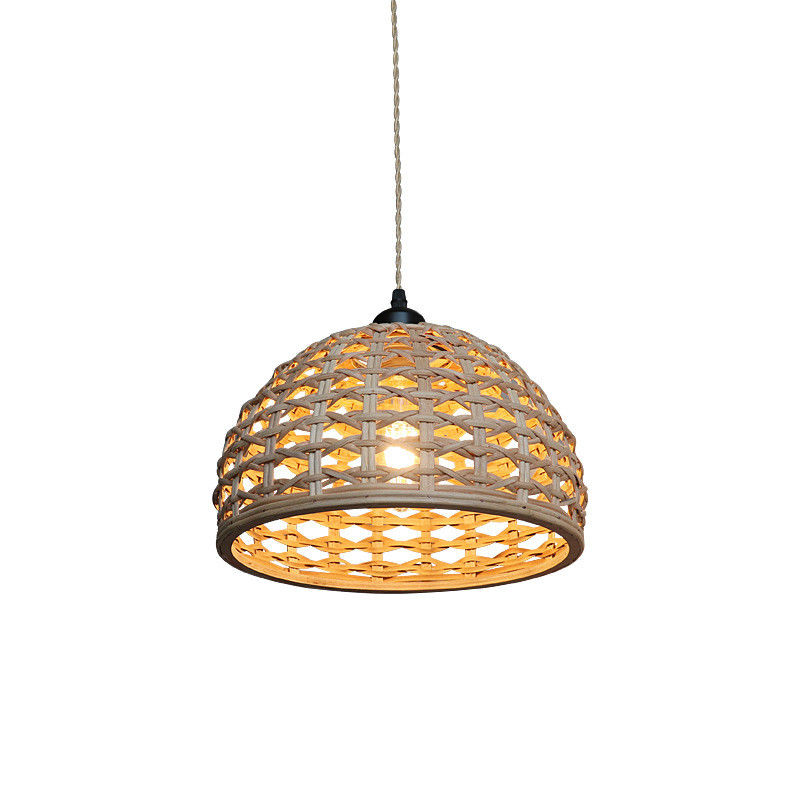 Vintage Creative Bambu Rattan Lamp Shade Untuk Ruang Makan Dalam Ruang