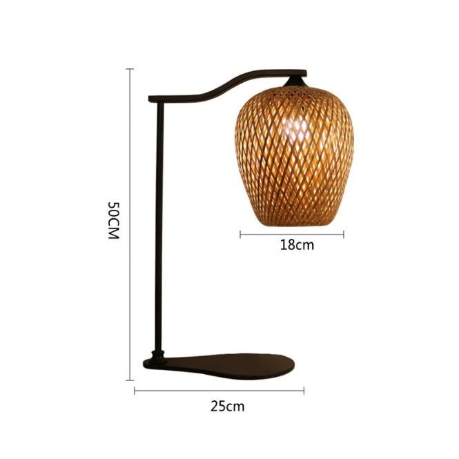 Atmosfer Lampu Meja Rattan, Lampu Meja Bambu Untuk Dekorasi Dalam Ruang