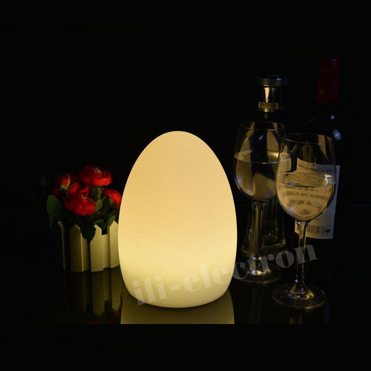 LED Pencahayaan Lampu Meja Bentuk Telur dengan 16 Warna Berubah
