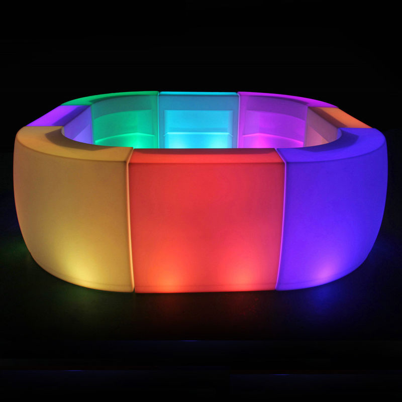 Commercial Luminous LED Bar Counter Bahan Plastik PE 16 Warna Berubah