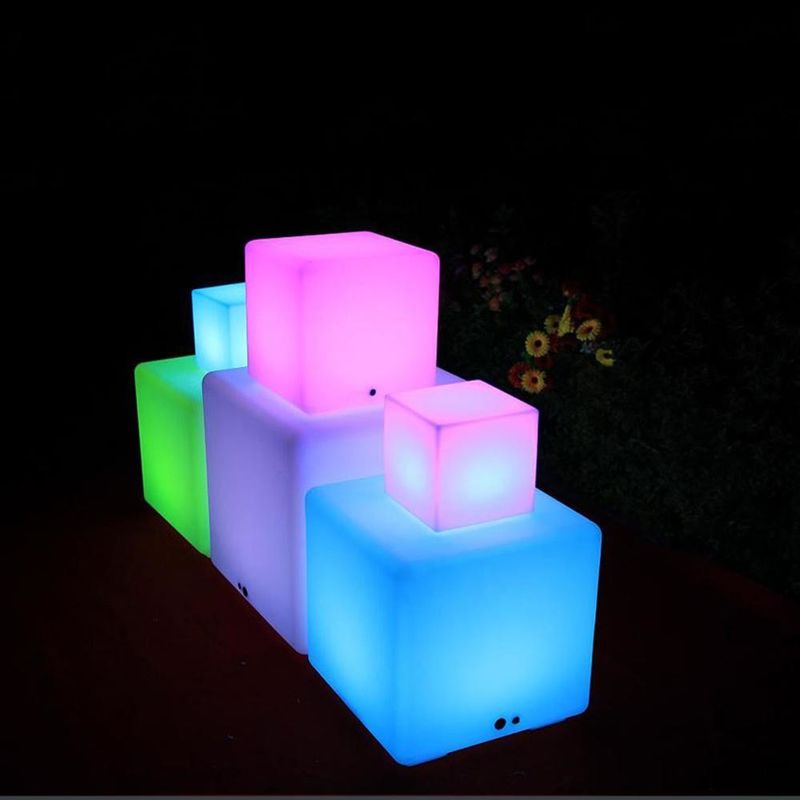 IP65 Waterproof Outdoor LED Cube Light 16 Warna Berubah Untuk Bangku Taman
