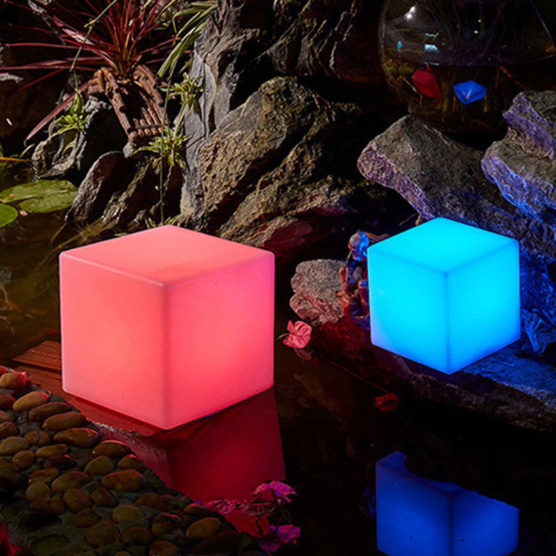 Remote Control LED Kubu Lampu Malam Terang Rgb Berubah Warna Baterai Isi ulang