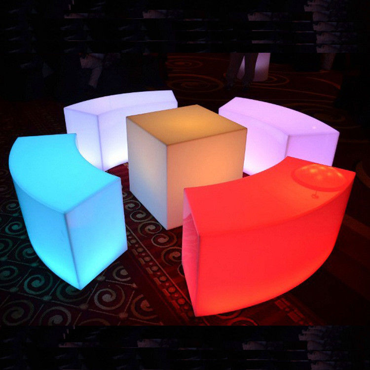 waterproof Color Changing Cube Chair dengan baterai lithium isi ulang
